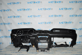 Torpedo front panel without AIRBAG Ford Mustang mk6 15-20 black, crack in the glove compartment strip, dented