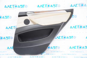 Door trim card rear right BMW X5 E70 07-13 black, beige trim, handle defect, bumps
