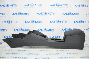 Console center armrest and cup holders VW Jetta 11-17 USA leather black, scratches