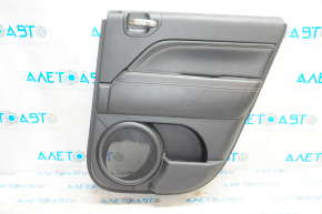 Door trim card rear right Jeep Compass 11-16 black with black insert leather, armrest leather, white stitching, cut, scratches, dent