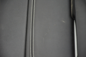 Door trim card rear right Jeep Compass 11-16 black with black insert leather, armrest leather, white stitching, cut, scratches, dent