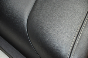 Door trim card rear right Jeep Compass 11-16 black with black insert leather, armrest leather, white stitching, cut, scratches, dent