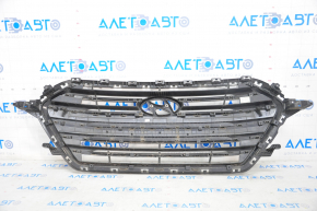 Radiator grill grill Hyundai Elantra AD 17-18 prerest, matte chrome, with emblem, scratches