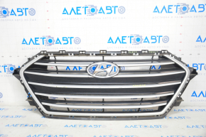 Radiator grill grill Hyundai Elantra AD 17-18 prerest, matte chrome, with emblem, scratches