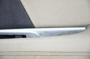 Door trim card front right Dodge Journey 11-18 leather, beige, scratches, cracks on leather
