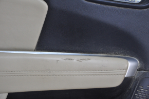 Door trim card rear left Dodge Journey 11-19 leather, beige, tears on leather
