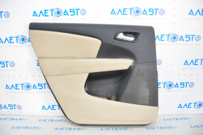 Door trim card rear left Dodge Journey 11-19 leather, beige, tears on leather