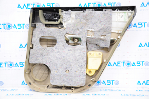 Door trim card rear left Toyota Highlander 08-13 beige, leather, JBL, missing wood trim on handle