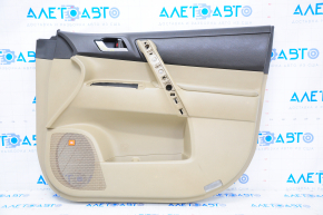 Door trim card front right Toyota Highlander 08-13 beige, leather, JBL, missing wood trim on handle