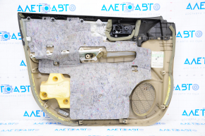 Door trim card front right Toyota Highlander 08-13 beige, leather, JBL, missing wood trim on handle
