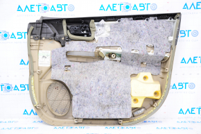 Door trim card front left Toyota Highlander 08-10 beige, leather, JBL, missing wood trim on handle