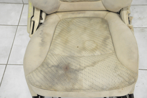 Passenger seat Dodge Journey 11-17 without airbag, mechanic, beige cloth, chemically treated, burnt