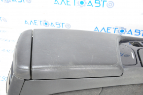 Central console armrest and cup holders Cadillac CTS 14 - leather black, scratches, paint peeling