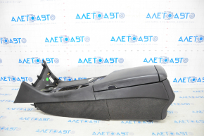 Central console armrest and cup holders Cadillac CTS 14 - leather black, scratches, paint peeling