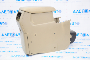 Console central armrest Toyota Highlander 08-13 beige, plastic turned white, scratches