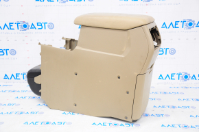 Console central armrest Toyota Highlander 08-13 beige, plastic turned white, scratches