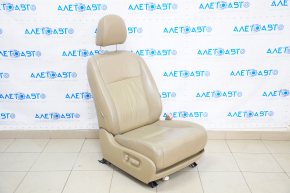 Passenger seat Toyota Highlander 08-10 with airbag, leather, beige, electric, cracks on leather