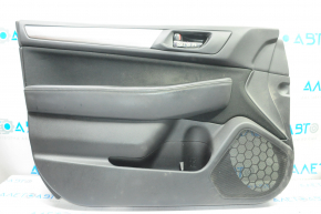 Door trim card front left Subaru Outback 15-16 black with black insert cloth, armrest leather
