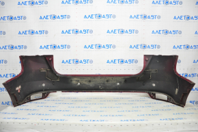 Rear bumper bare Ford Focus mk3 15-18 rest 5d, for parking sensors, red, pressed, break crepe, crack