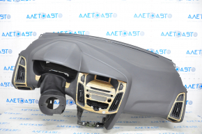 Torpedo front panel with AIRBAG Ford Focus mk3 15-18 rest black, with small decorative overlays