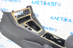 Central console armrest and cup holders Ford Focus mk3 15-18 rest, black, with light decorative overlays