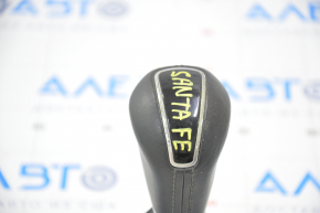 Gear knob Hyundai Santa FE Sport 13-16 leather black peeling chrome, scratches on leather