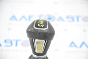 Gear knob Hyundai Santa FE Sport 13-16 leather black peeling chrome, scratches on leather