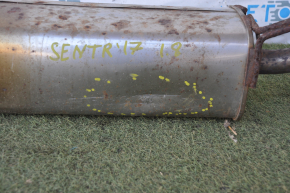 Rear muffler with barrel Nissan Sentra 13-19 without nozzle, rusty, dented