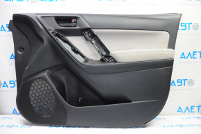 Door trim card front right Subaru Forester 14-15 SJ black with gray insert cloth, armrest cloth, without handle cover, broken crepe, scratches