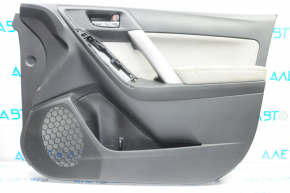 Door trim card front right Subaru Forester 14-15 SJ black with gray insert leather, armrest leather, for cleaning, broken fastener