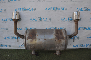 Muffler rear part with barrel Infiniti Q50 16-24 3.0T with chrome tips, rusty, dented