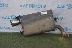 Muffler rear part with barrel right Toyota Camry v55 15-17 3.5 usa dented, rusty