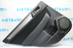 Door trim card rear left Subaru Outback 15-16 black with black insert cloth, armrest leather, gray molding structure