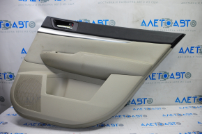 Door trim card rear right Subaru Outback 10-14 beige with beige insert cloth, armrest leather, molding gray matte, for dry cleaning