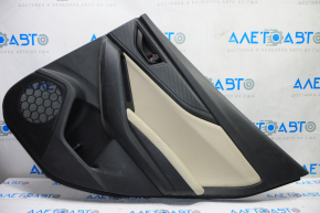 Door trim card rear right Subaru Impreza 17-23 black with beige insert cloth, armrest leather, molding under carbon, scratches