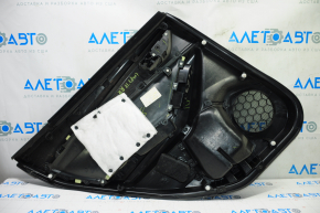 Door trim card rear right Subaru Impreza 17-23 black with beige insert cloth, armrest leather, molding under carbon, scratches