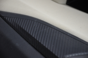 Door trim card rear right Subaru Impreza 17-23 black with beige insert cloth, armrest leather, molding under carbon, scratches