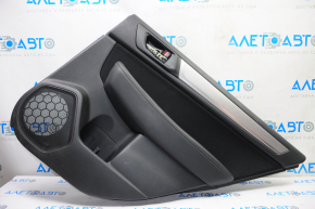 Door trim card rear right Subaru Outback 15-16 black with black insert cloth, armrest leather, gray molding structure, tear
