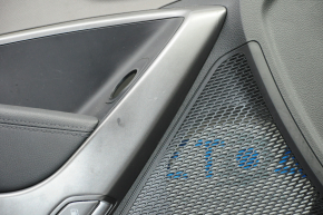 Door trim card front left Hyundai Santa FE Sport 13-16 black with gray insert plastic, armrest leather, bumps, scratches
