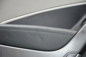 Door trim card front left Hyundai Santa FE Sport 13-16 black with gray insert plastic, armrest leather, bumps, scratches