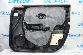 Door trim card front left Kia Soul 14-19 black with gray insert cloth, armrest leather, scratches