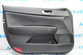 Door trim card front left Kia Optima 16-18 black with black insert leather, armrest leather, scratches