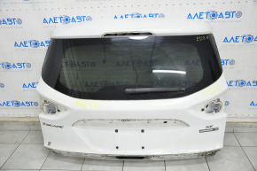 Naked trunk door with glass Ford Escape MK3 13-16 pre-rest, white YZ, with motor and leash, dented, bumps