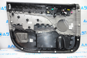 Door trim card front right Hyundai Elantra AD 17-18 black with gray insert plastic, armrest leather, molding gray gloss, scratches