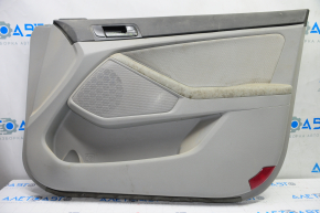 Door trim card front right Kia Optima 11-16 gray with gray insert cloth, armrest leather, scratches, for dry cleaning