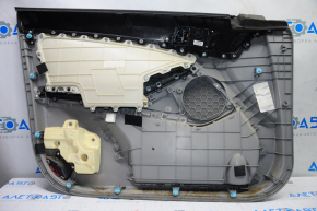 Door trim card front right Kia Optima 11-16 gray with gray insert cloth, armrest leather, scratches, for dry cleaning