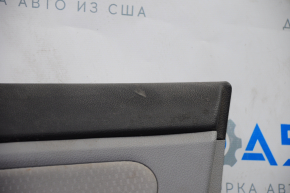 Door trim card front right Kia Optima 11-16 gray with gray insert cloth, armrest leather, scratches, for dry cleaning