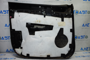 Door trim card front right Kia Sorento 10-15 black with black insert plastic, armrest leather, black molding glossy, for dry cleaning