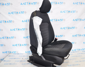 Passenger seat Ford Edge 15-17 without airbag, cloth black, mechanical, shot, for cleaning