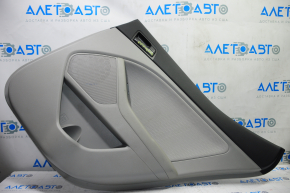 Door trim card rear right Kia Optima 11-16 gray with gray insert cloth, armrest leather, tears